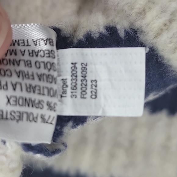 Knox Rose Women's Crewneck Ribbed Pullover Sweater navy/cream size M NWT - Picture 8 of 12